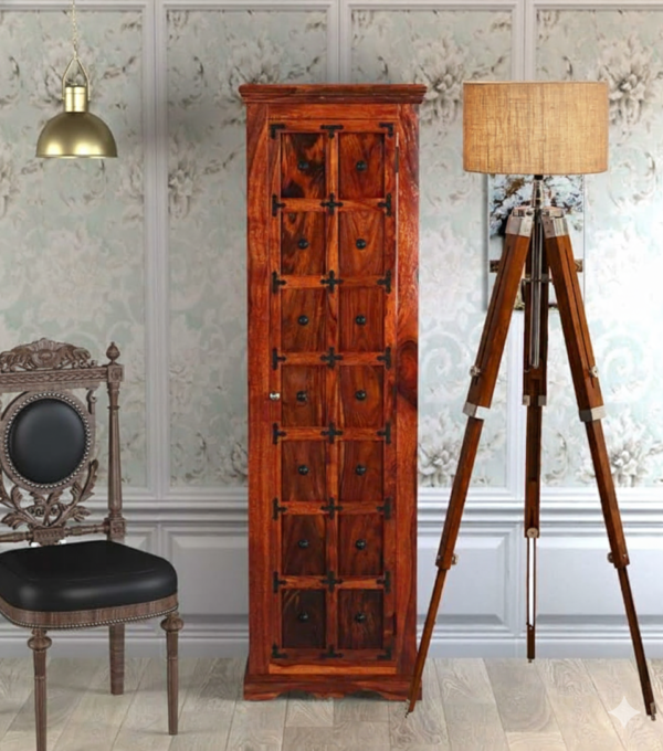 Beverly Studio Wooden Tripod Floor Lamp in Orange 1