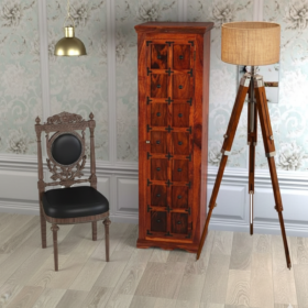 Beverly Studio Wooden Tripod Floor Lamp in Orange 2