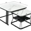 Chic and Functional Metal Square Nesting Tables Set of 2