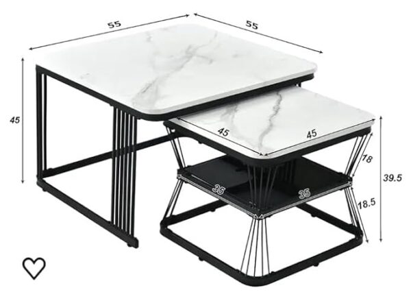 Chic and Functional Metal Square Nesting Tables Set of 2