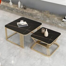 Chic and Functional Metal Square Nesting Tables Set of 2
