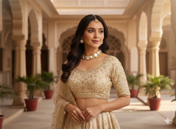 Classic Gold Plated Square Kundan Necklace Set