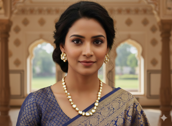 Classic Royal Kundan Gold Plated Necklace Set for Women