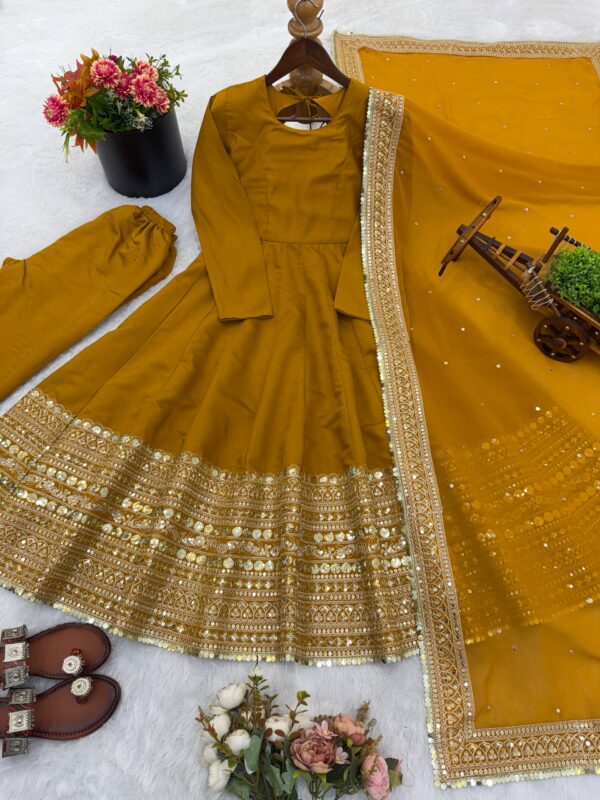 Designer Gown Set with Bottom & Dupatta 6