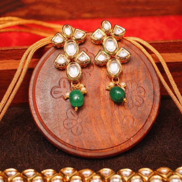 Maharani Green Drop Necklace Set Aabhushan by MV 2