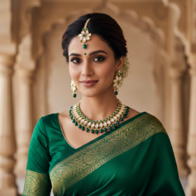 Royal Kundan Gold Plated Choker Set with Earrings & Tikka