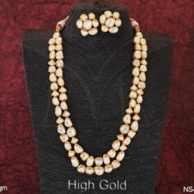 Royal Traditional Gold Plated Kundan Long Necklace Set