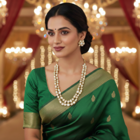 Royal Traditional Gold Plated Kundan Long Necklace Set