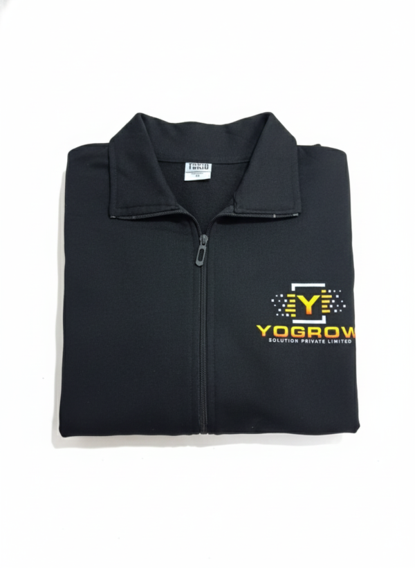 YOGROW Premium Men's Black Full-Zip Sweatshir 4
