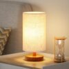dstore Table Lamp for Living Room Bedroom Bedside Lamp Linen Shade Mini Desk Lamp