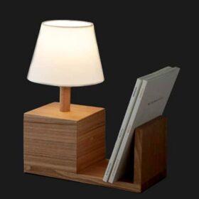 dstore Wooden Table Lamp with Inbuilt Bookshelf 7