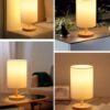 dstoreTable Lamp for Living Room Bedroom Bedside Lamp Linen Shade Mini Desk Lamp3