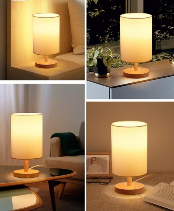 dstoreTable Lamp for Living Room Bedroom Bedside Lamp Linen Shade Mini Desk Lamp3