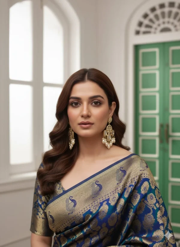 Regal Ruby-Beaded Kundan Chandbalis