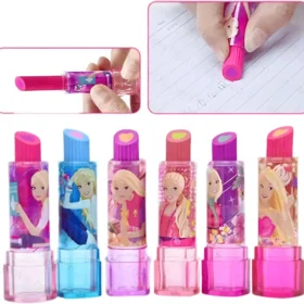 Cartoon Themed Lipstick Shaped Erasers