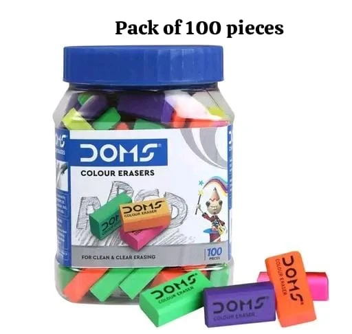 DOMS Colour Erasers Jar