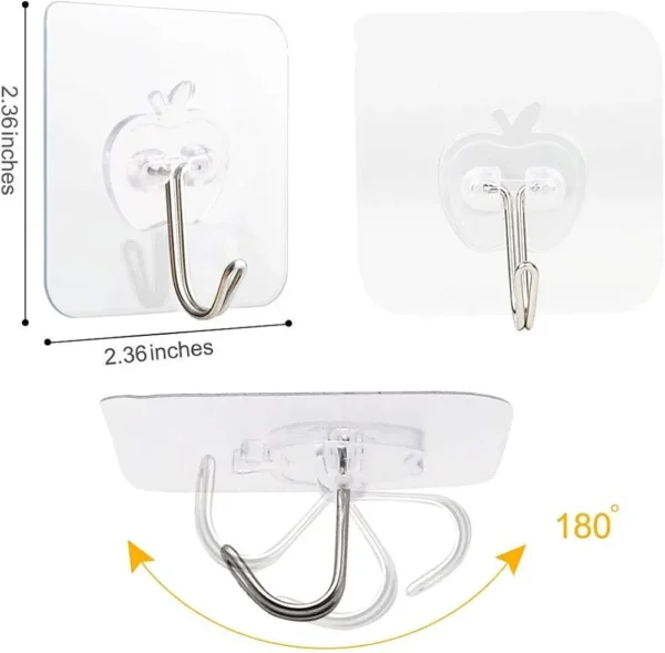 Transparent seamless Adhesive wall Hooks