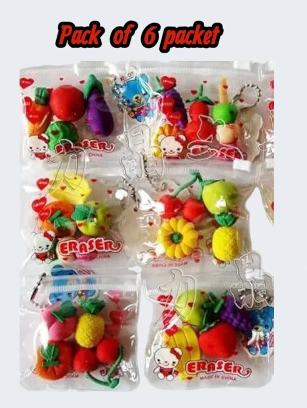 Novelty Fruit & Vegetable Shaped Erasers