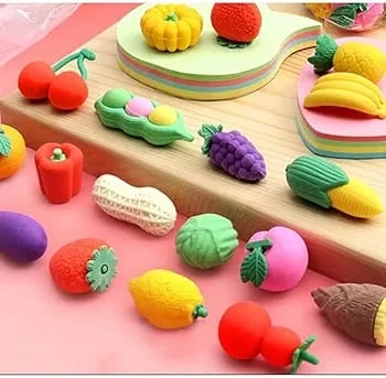 Novelty Fruit & Vegetable Shaped Erasers