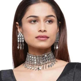 Statement Mirror Choker Necklace