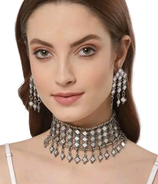 Statement Mirror Choker Necklace