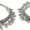 Oxidized Silver Ghungroo Hoops