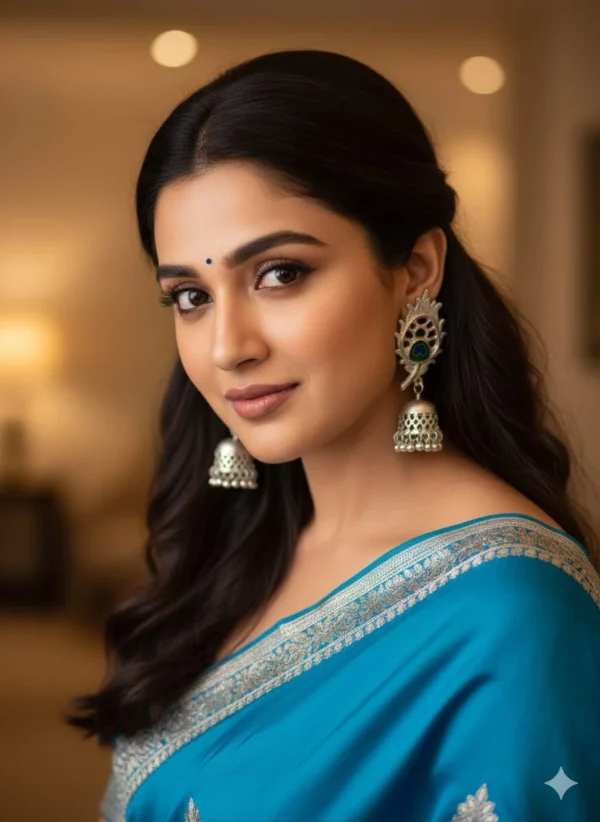 Oxidized Silver Enamel Peacock Jhumka Earrings