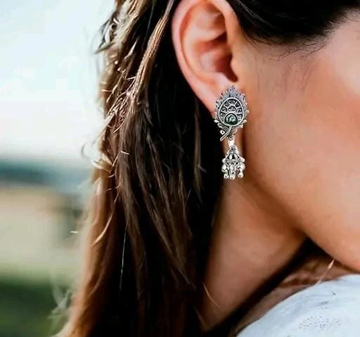 Oxidised Silver Krishna Flute Pendant Necklace Set