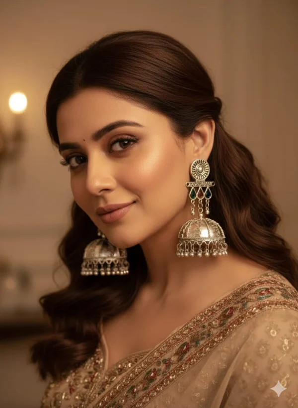 Boho Oxidised Enamel Jhumka Earrings