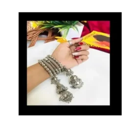 Jhumka Dangler Bangle Set (silver)