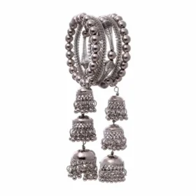 Jhumka Dangler Bangle Set (silver)