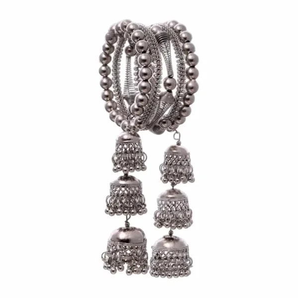 Jhumka Dangler Bangle Set (silver)