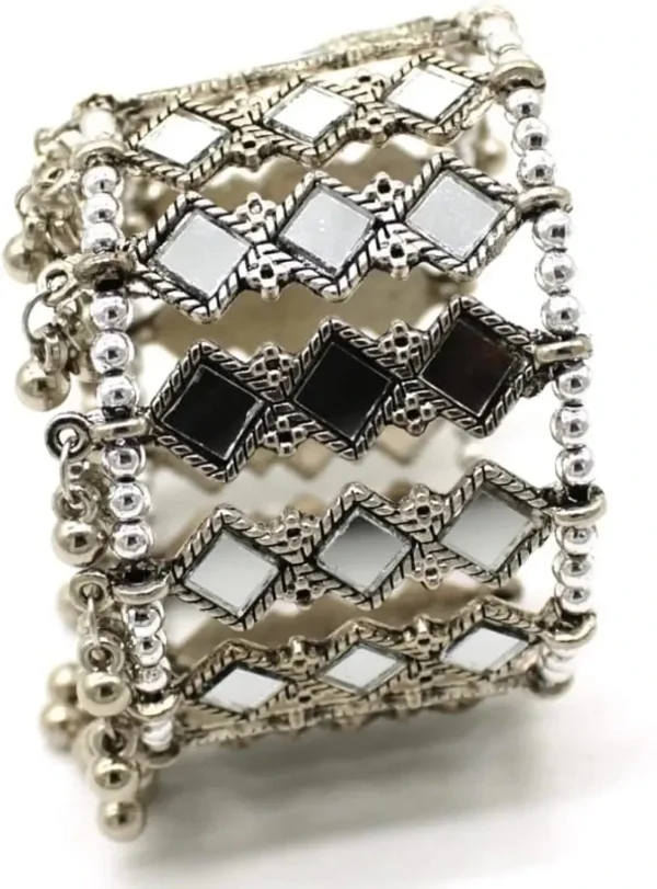 Sheesh Mahal Cuff oxidized silver bangles