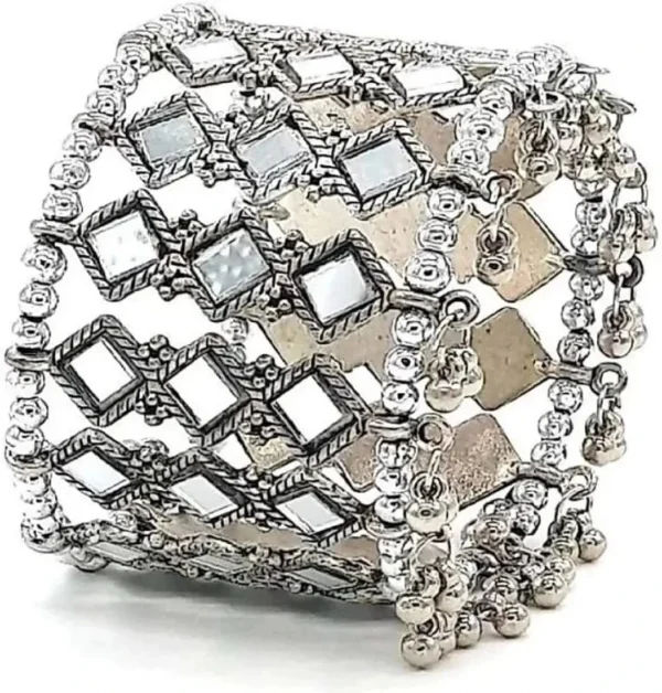 Sheesh Mahal Cuff oxidized silver bangles