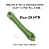 PVC Coated Rust Free Steel Wire Rope/Clothesline for Drying Hanging Clothes, Length 20 Meter, Comes with 2 Plastic Hooks for Easy Installation