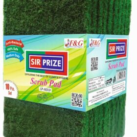 SIR Prize 10 Pcs Dish Scrubber Heavy Duty Scouring Pad(10x14.5 cm) Non-Scratch Green Scrub Pads for Safe and Effective Cleaning of Dishes and Kitchen Surfaces.(Large 1 Pack)