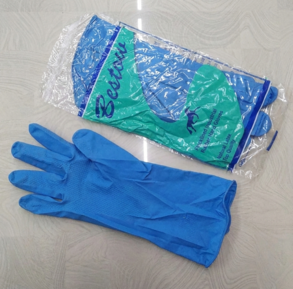 Rubber FlockLined Household Natural Rubber Hand Gloves