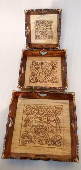 Wooden Serving Tray with Handle, Rectangular(Beautiful Trey) Tea Breakfast Platter