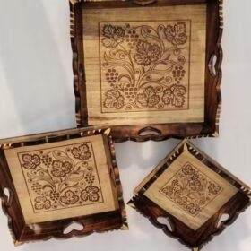 Wooden Serving Tray with Handle, Rectangular(Beautiful Trey) Tea Breakfast Platter