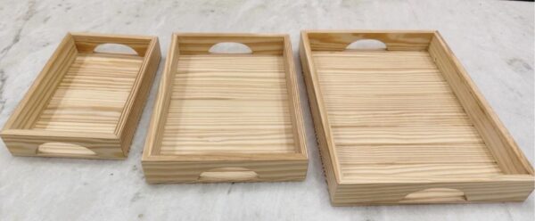 Pine Wood Gift Tray, Set Type: Set of 3