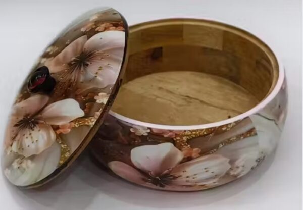 Wooden Chapati Box Floral Chapati Box
