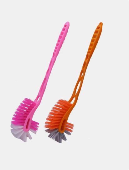 Shine Act Ultimate 2-in-1 Double Hockey Toilet Brush - High-Grip Cleaning Brush