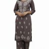 Lucknow Handwork Chikankari 2 Piece Palazzo Set With White Embroidery
