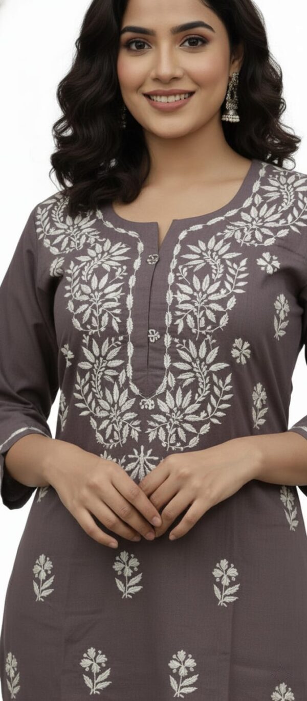 Lucknow Handwork Chikankari 2 Piece Palazzo Set With White Embroidery