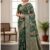 Women's Enchanting Dark Green Art Silk Saree with Floral Print and Zari Border