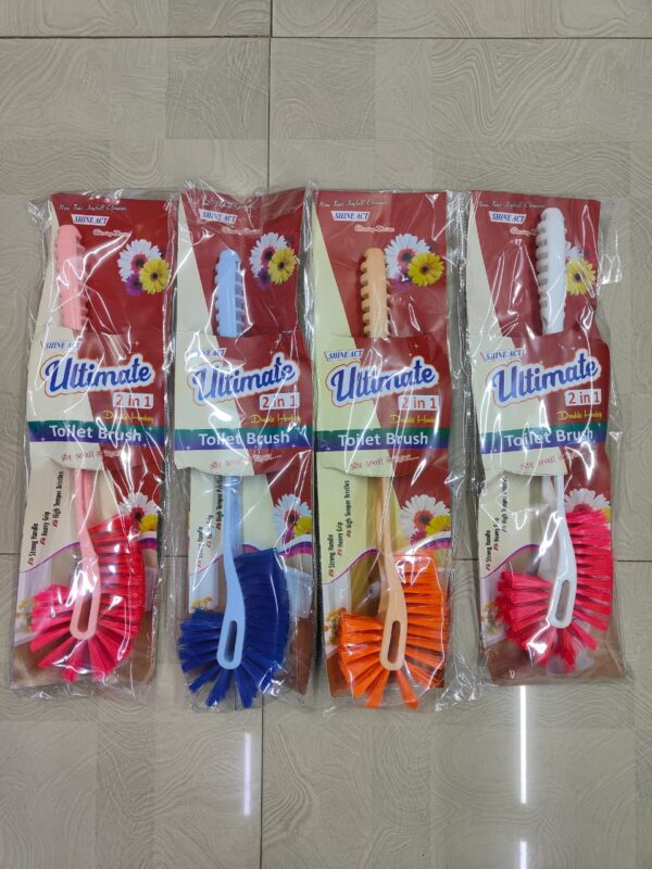 Shine Act Ultimate 2-in-1 Double Hockey Toilet Brush - High-Grip Cleaning Brush