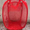 2X(Foldable Mesh Pop Up Washing Laundry Basket Bag Bin Hamper Storage