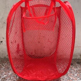 2X(Foldable Mesh Pop Up Washing Laundry Basket Bag Bin Hamper Storage